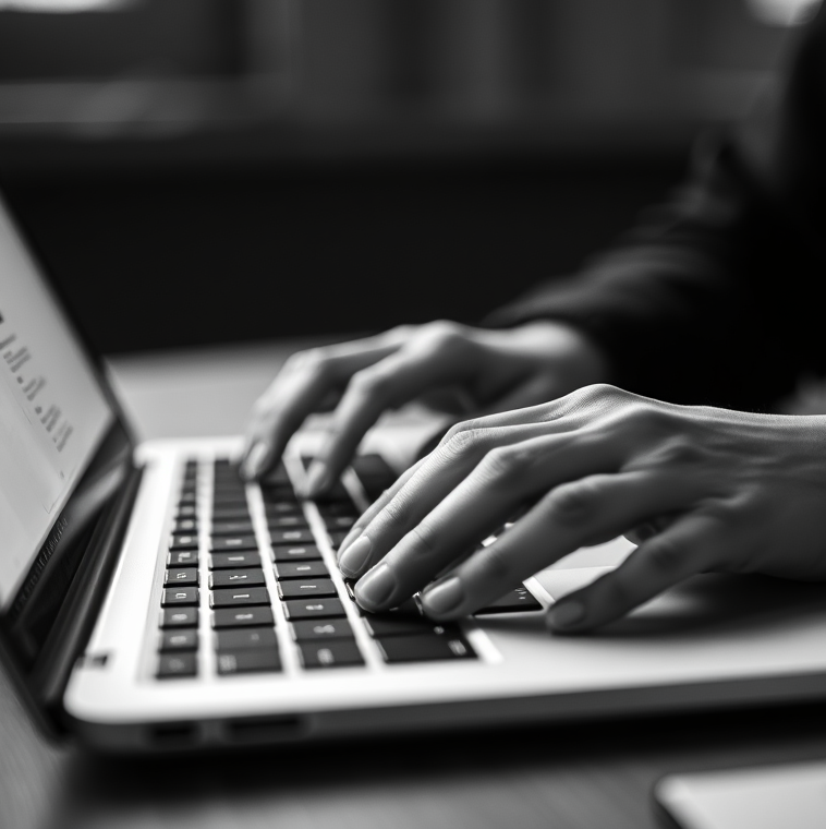 A black and white image of an organised desk that is calm organised and prepared using File of Life